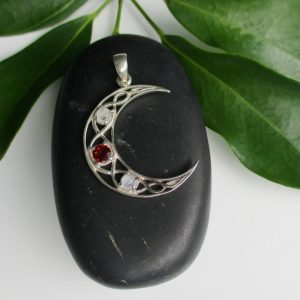 moon pendant with garnet