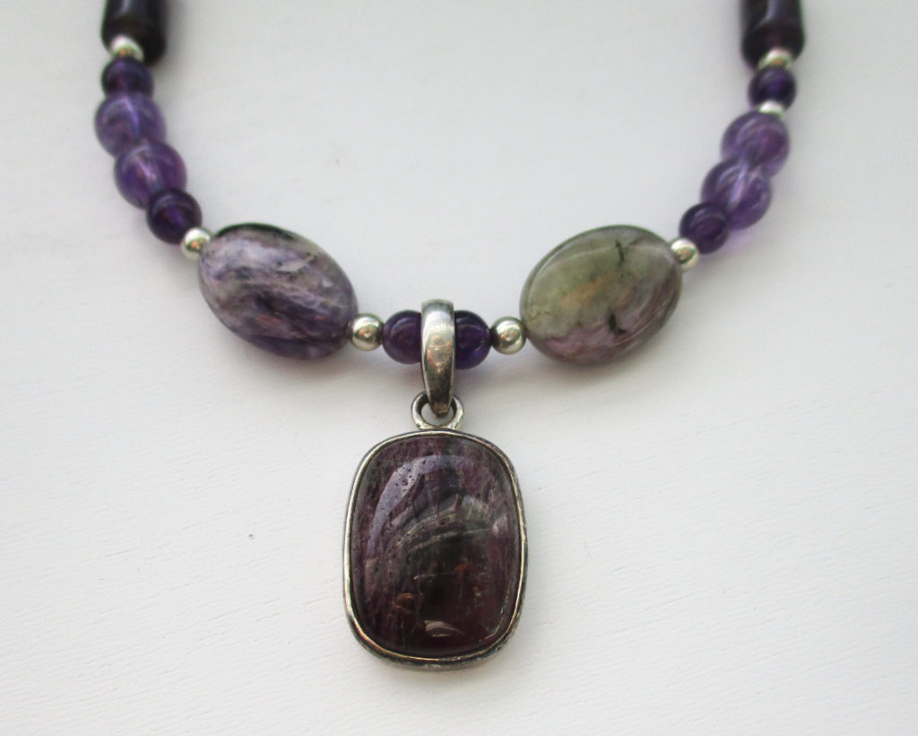 charoite amethyst necklace