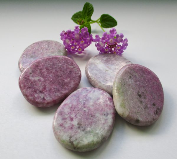 lilac lepidolite, palm stones