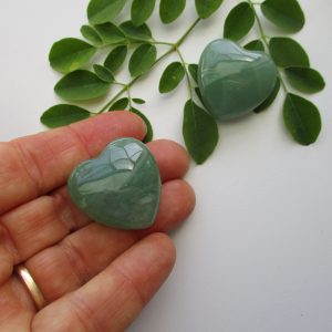 green aventurine hearts